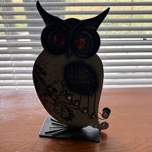 Decorative Black and Silver Owl Figurine